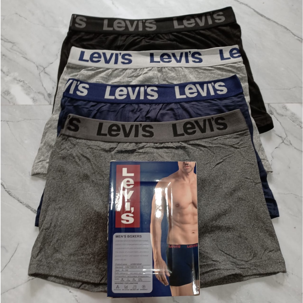 3 PCS CELANA DALAM BOXER PRIA / BOXER LEFIS BOX BIRU