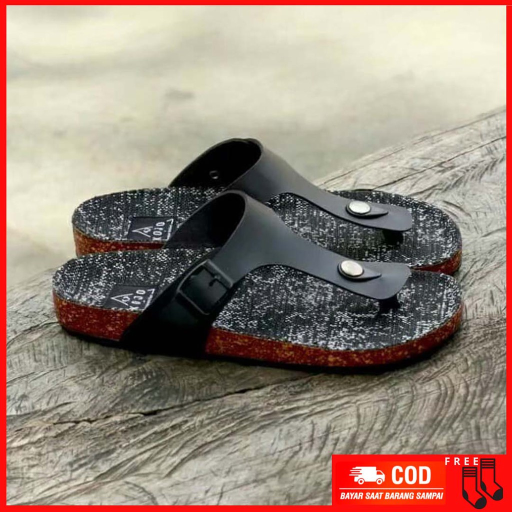 MOLK|Sandal Casual Kasual Jepit Pria Kulit Sintetik Original Sandal Distro Hangout Ngemall