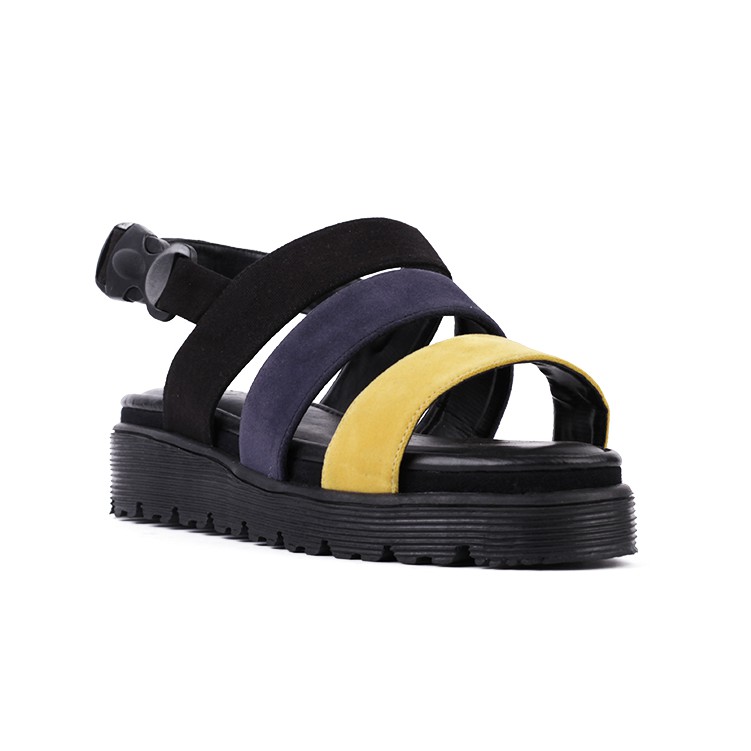 Snazzy Navy | Sandal Slide Platform Simpel Wanita Cewek Women Sandals Footwear | FORIND x Favshoes