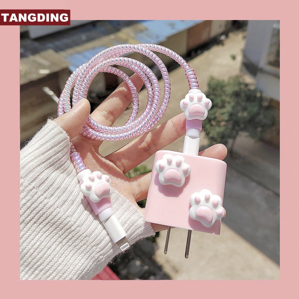 【COD Tangding】Case Pelindung Kabel Data Bentuk Hati Warna Pink Untuk Apple