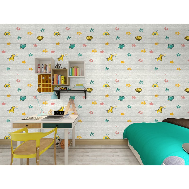 Swopply HL0202 Wallpaper Bintang Foam 3D Wall Sticker Aesthetic Walpaper Mudah Di Bersihkan