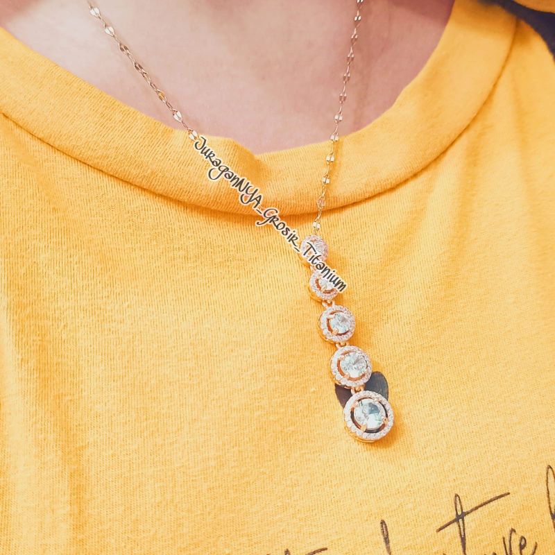 KALUNG TITANIUM SUSUN DIAMOND 01AV SUPER MENAWAN ANTI KARAT&amp;ANTI LUNTUR