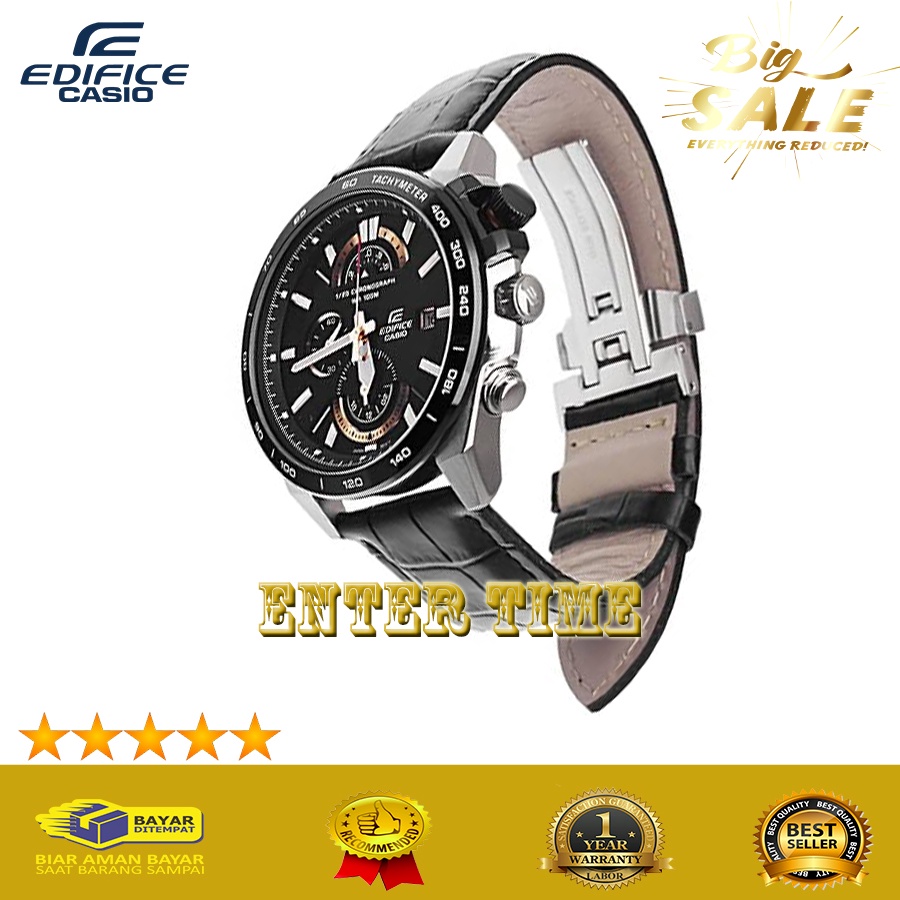 NEW ARRIVAL  JAM TANGAN PRIA CASIO EDIFICE TYPE EFR 520L-1ADF LEATHER STRAP JAM TANGAN PRIA IMPORT T