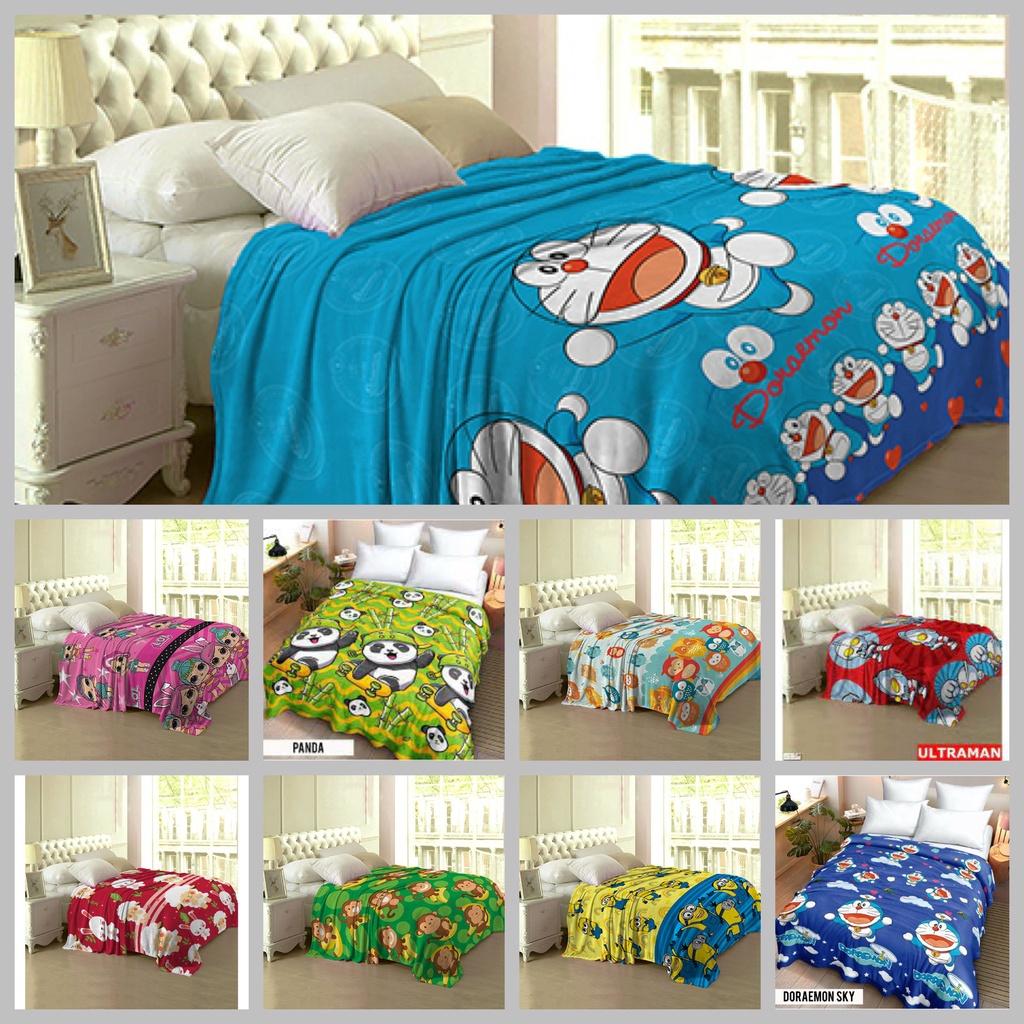 Selimut Ladyrose 160x200 Motif Karakter Anak Doraemon Selimut Bulu Tebal - Motif 1