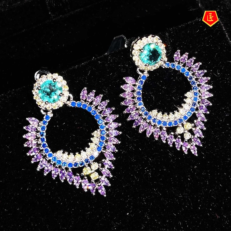[Ready Stock]Colorful Petals Long Earrings Fairy Elegant
