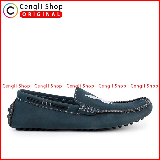 PL10 SEPATU PANSUS PLAYBOY PRIA ORIGINAL LOAFER KULIT ASLI BIRU NAVY