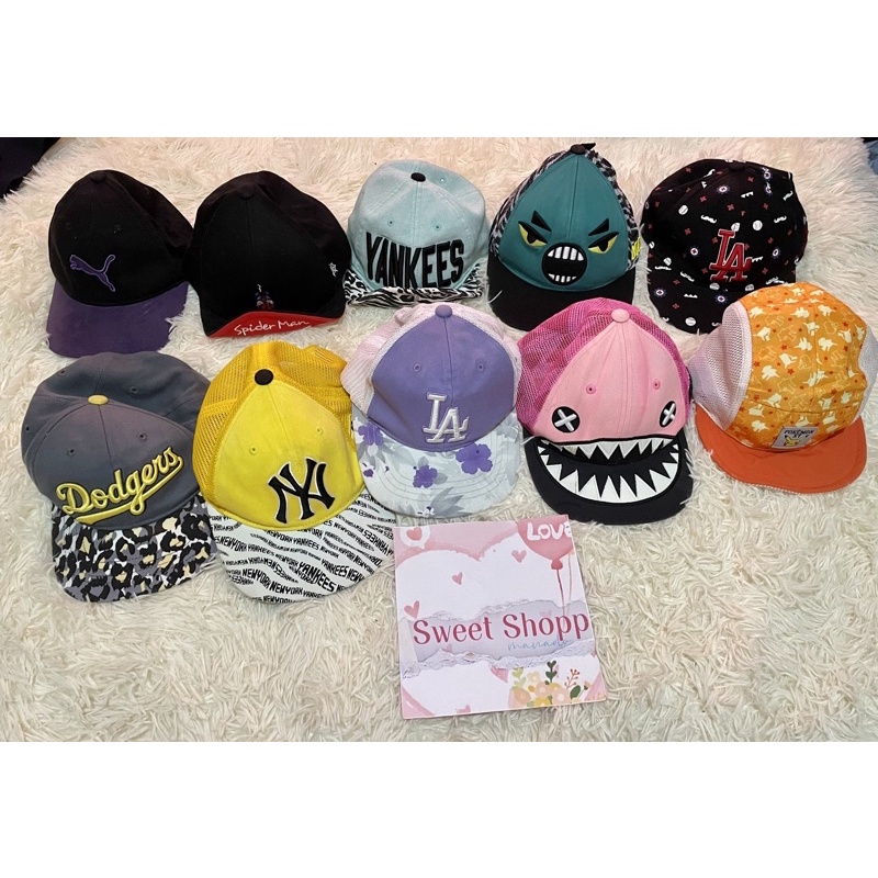 Topi anak branded Elstinko, MLB, Puma, Spiderman, Pokemon.