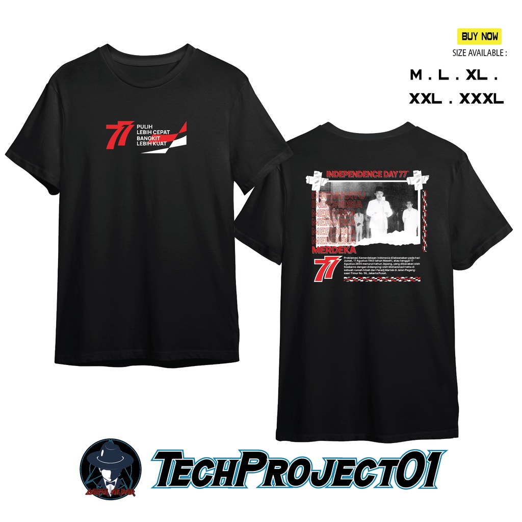 T-Shirt Kaos Baju Dirgahayu Indonesia Merdeka 77 Tahun Streetwear Model Best Qualty