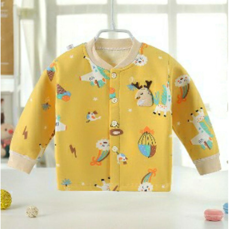 Jaket Bayi Baju Lembut Cardigan Sweater Soft Cotton Fleece Import Murah Jacket Kardigan Kancing Button Baby Kids