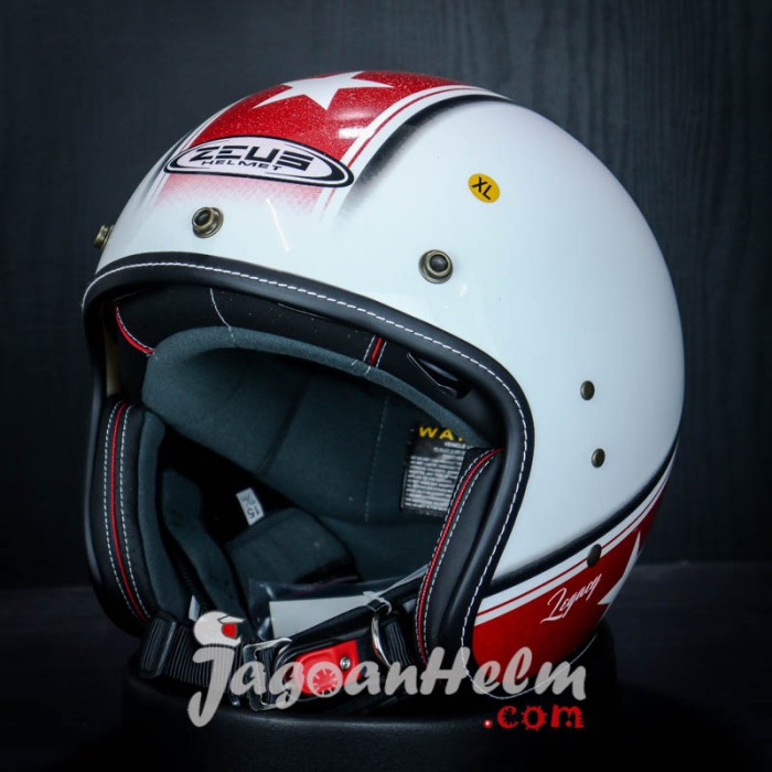 Zeus Helm Zs380Fa K57 White Red Zs 380Fa Retro Zs380 Termurah