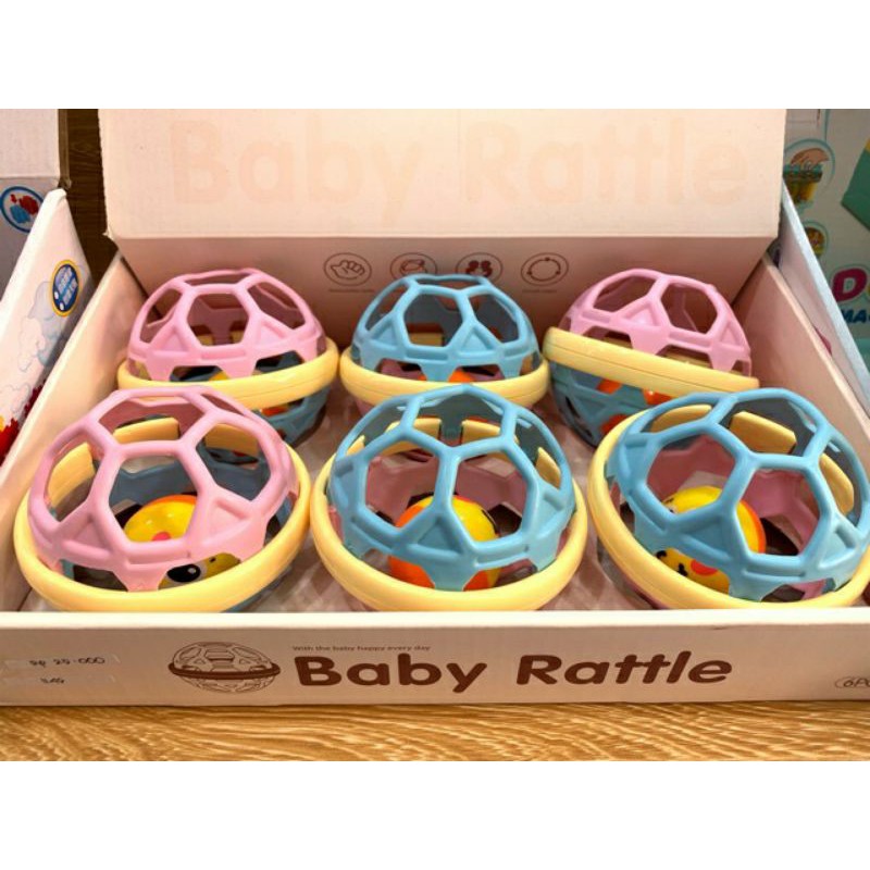 Shake Rattle &amp; Roll Ball / Mainan Kerincingan Model Warna-Warni untuk Bayi