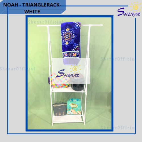 (2KG) SHENAR TRIANGLE CLOTH RACK / NOAH RACK / GANTUNGAN PAKAIAN TIANG BERDIRI DENGAN 4 RODA / HANGER / RAK DORONG / RAK RODA / RAK TANPA RODA