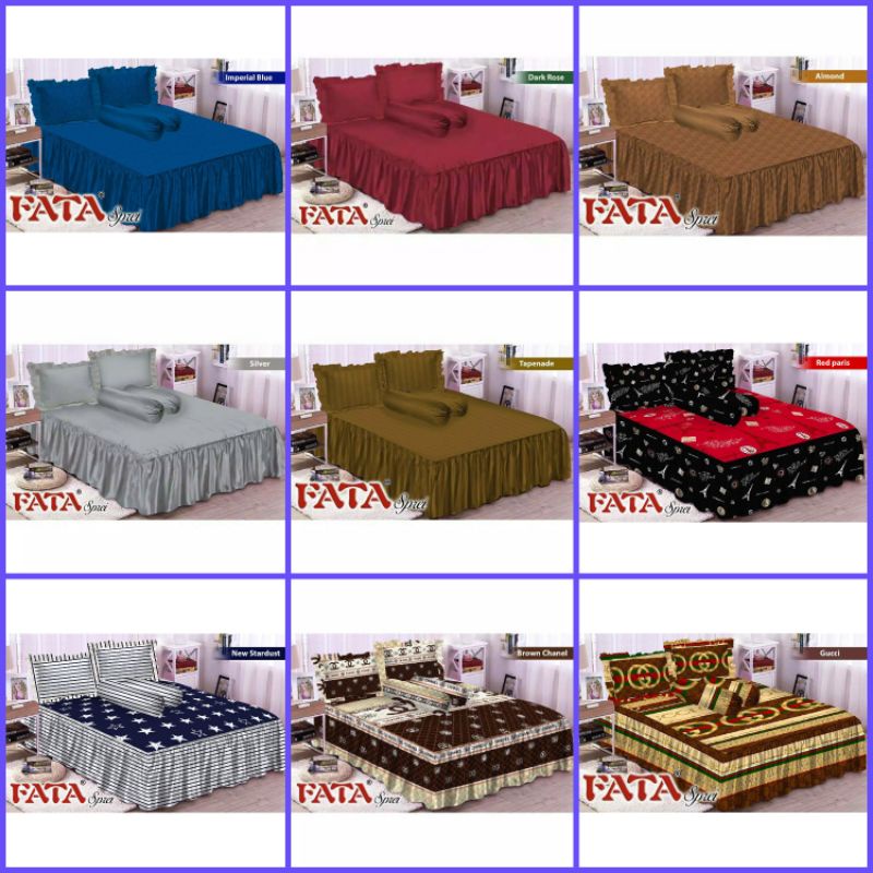 SPREI FATA RUMBAI KING 180X200 IMPERIAL BLUE,RED PARIS,SILVER,DARK ROSE,NEW STARDUST, BROWN CHANEL
