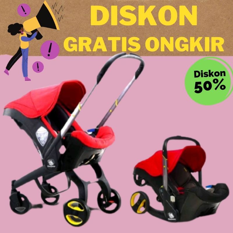HM7005 Morgan Red Kursi Mobil Anak Car Seat Stroller Stroler Stoller Stoler Baby Bayi Anak Portable 