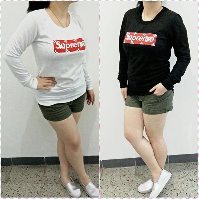 REAL PICT Kaos supreme/baju wanita lengan panjang/longsleeve SUPREME