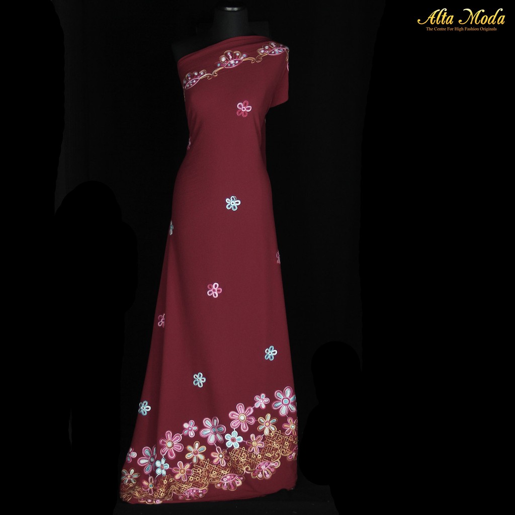 

Alta Moda Kain India Bubble Rainbow Motif Floral Maroon (1M)