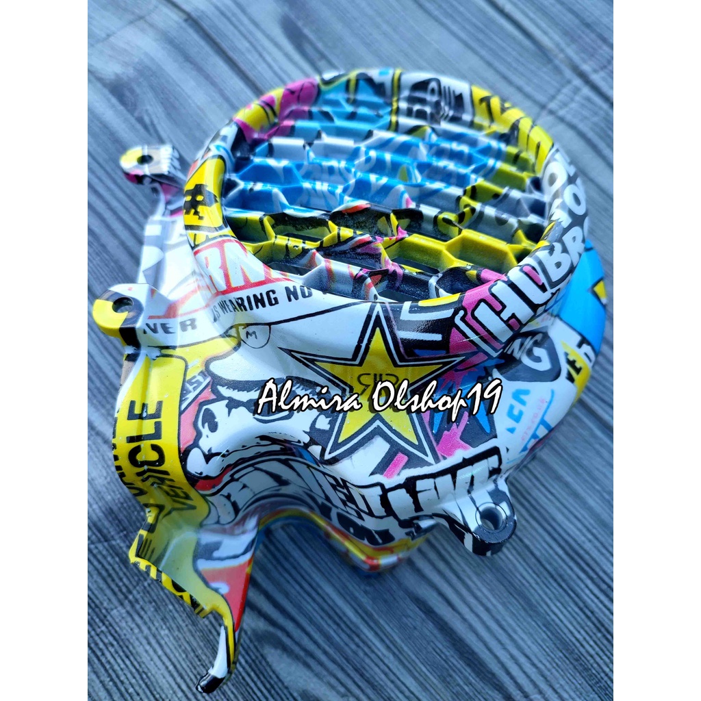 COVER TUTUP KIPAS BEAT LED, SCOOPY 2021-2022 Carbon Celup Motif Cartoon