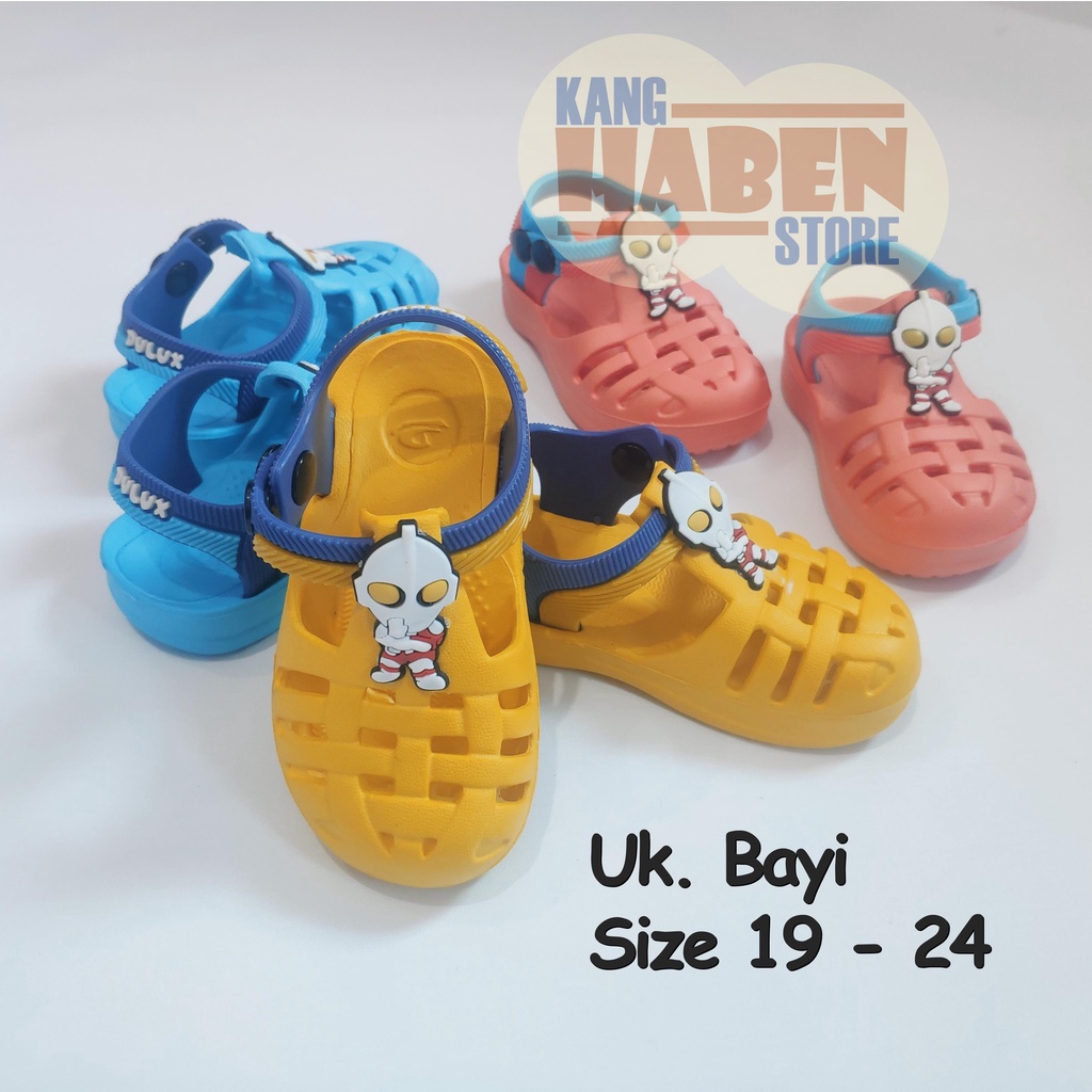 Habenkids Sandal Anak Bayi Cowok Lucu Karakter Ultr4man Ringan dan Nyaman 19-24 257EWT