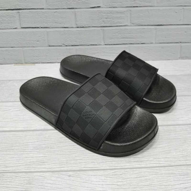 sandal import pria full black size 40-44 grade original