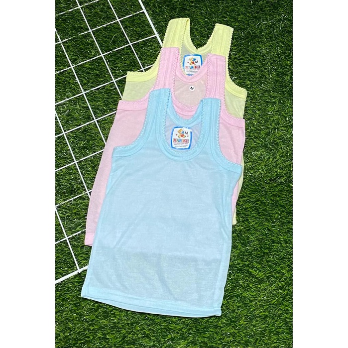 singlet anak double cotton warna (3pcs)