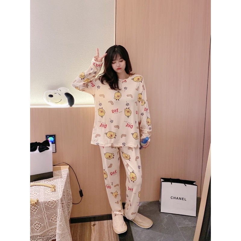 Setelan Lengan Panjang Piyama Baju Tidur Wanita Kartun Karakter Pajamas Dewasa-2