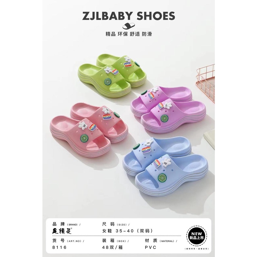 Sandal Crocs Jibbits Fuji Love Wedges + Accesories Import High Quality S2