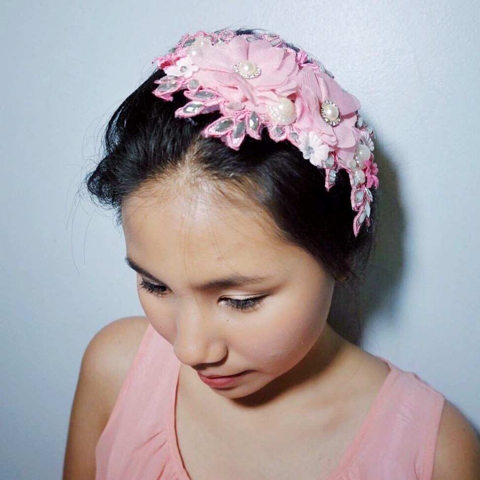 [READY STOCK] AKSESORIS RAMBUT HEADPIECE PENGANTIN HAIRPIECE PINK HPM003