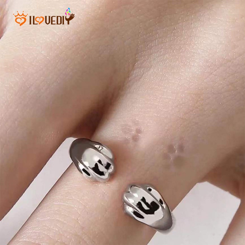 Cincin Model Terbuka Adjustable Desain Cakar Kucing Untuk Wanita