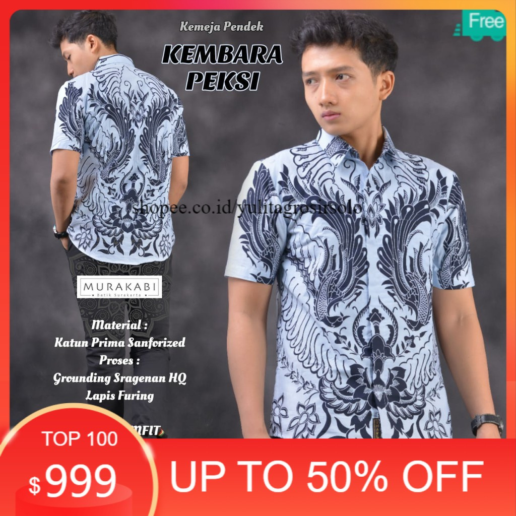 KEMEJA BATIK JUMBO PRIA LENGAN PANJANG BIG SIZE Kmbara Peksi S M L XL XXL XXXL XXXXL XXXXXL Slim Fit