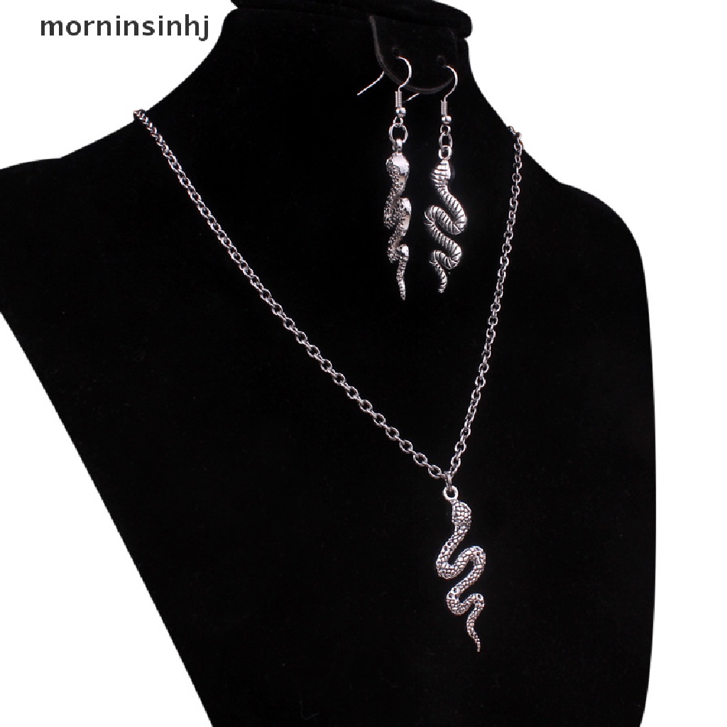 Mornin 1 Pasang Kalung Rantai Ular Bahan Alloy Untuk Wanita