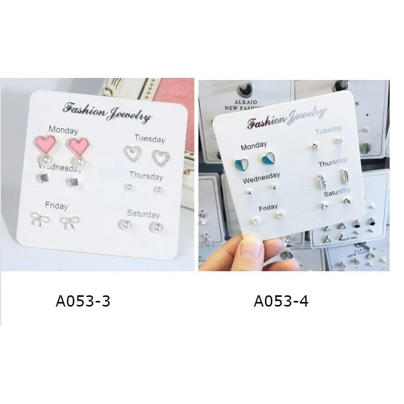 ANTING WANITA 6 PASANG ANTING TUSUK SIMPLE KREATIF GAYA KOREA UNTUK WANITA-3