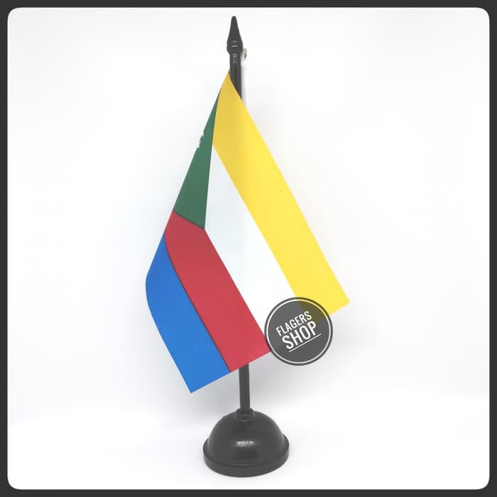 

Bendera Meja Komoro/Comoros + Tiang Kayu