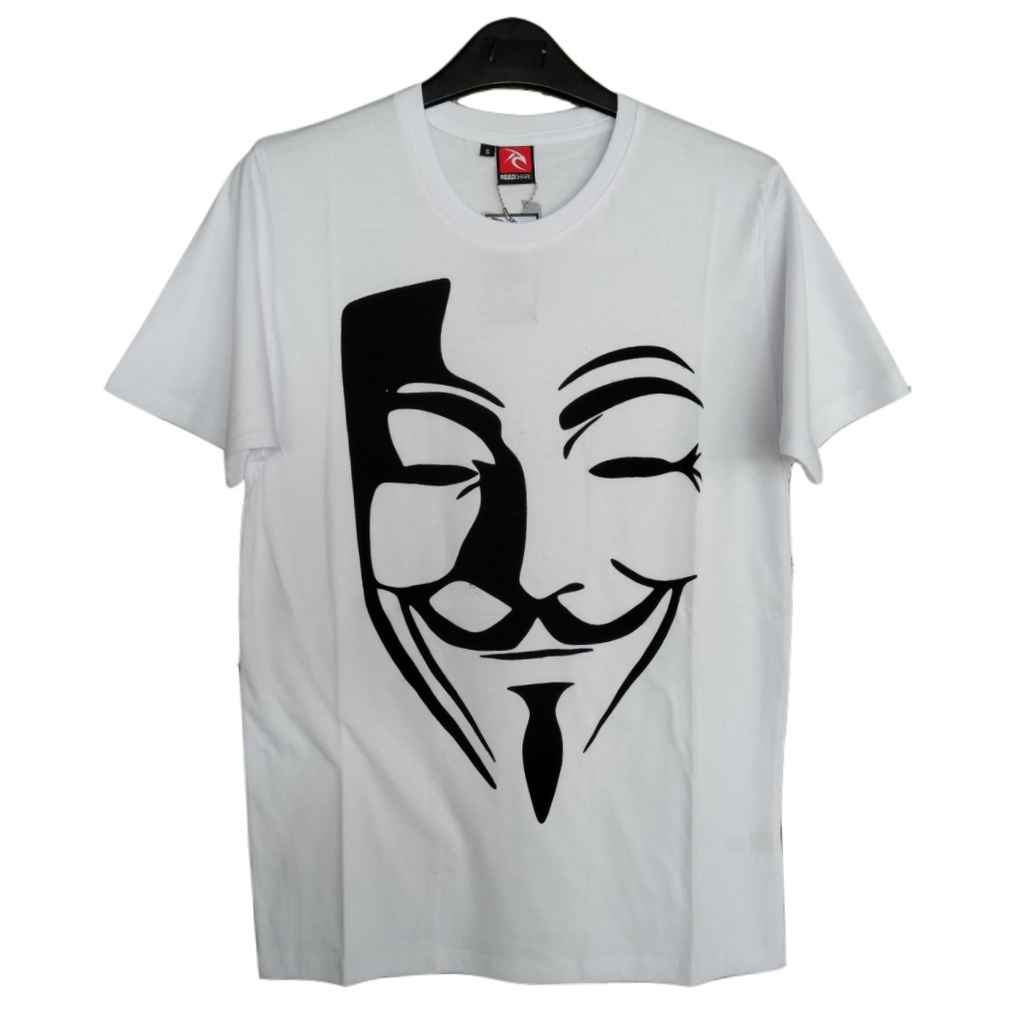 Baju Kaos Dewasa VENDETTA - Baju Pria Wanita Kaos Topeng Vendeta Anonymous Hacker Distro Keren Katun