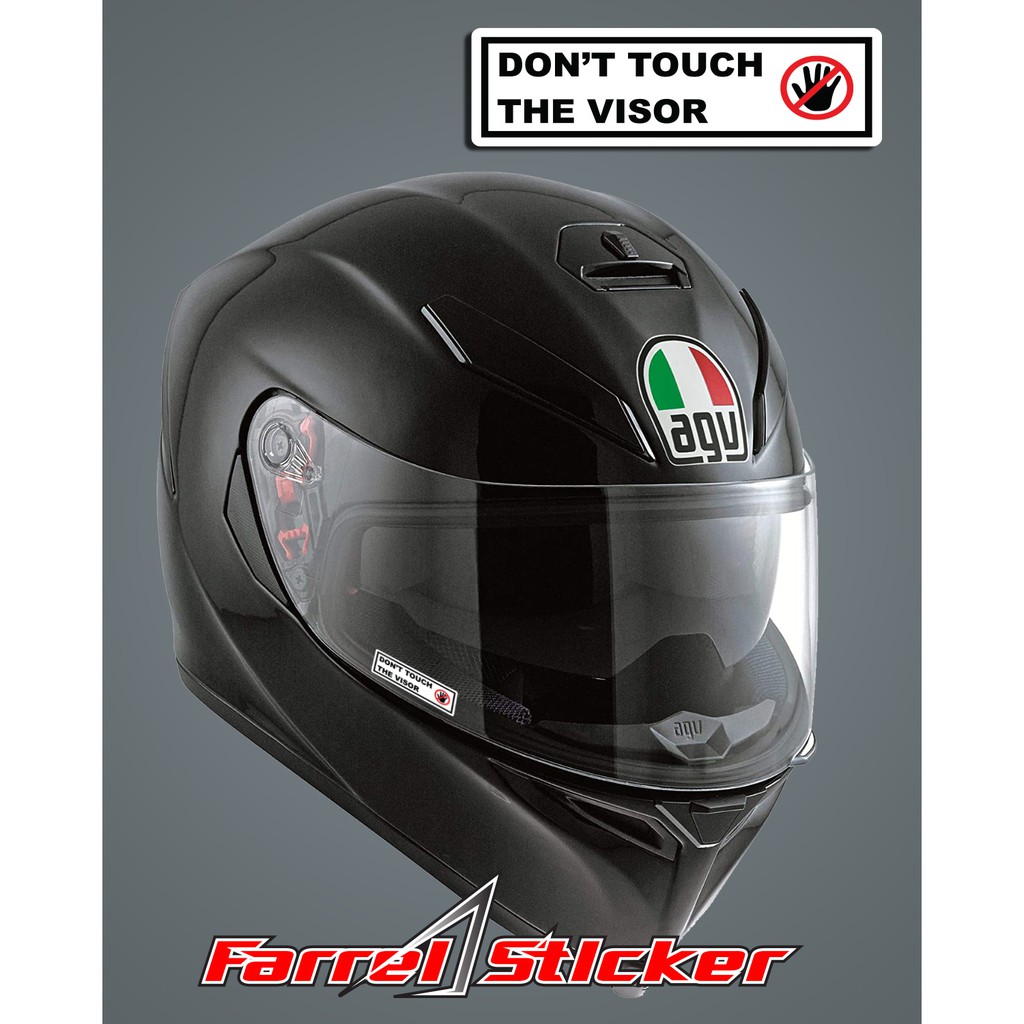 Stiker helm stiker don't touch the visor