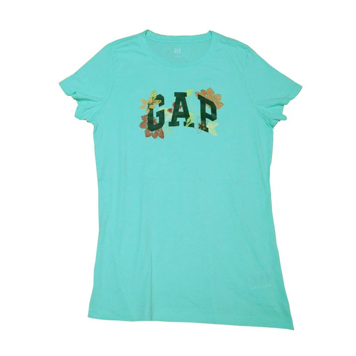  Kaos  Wanita  Gap Logo Green Floral Pakaian Branded  Original 