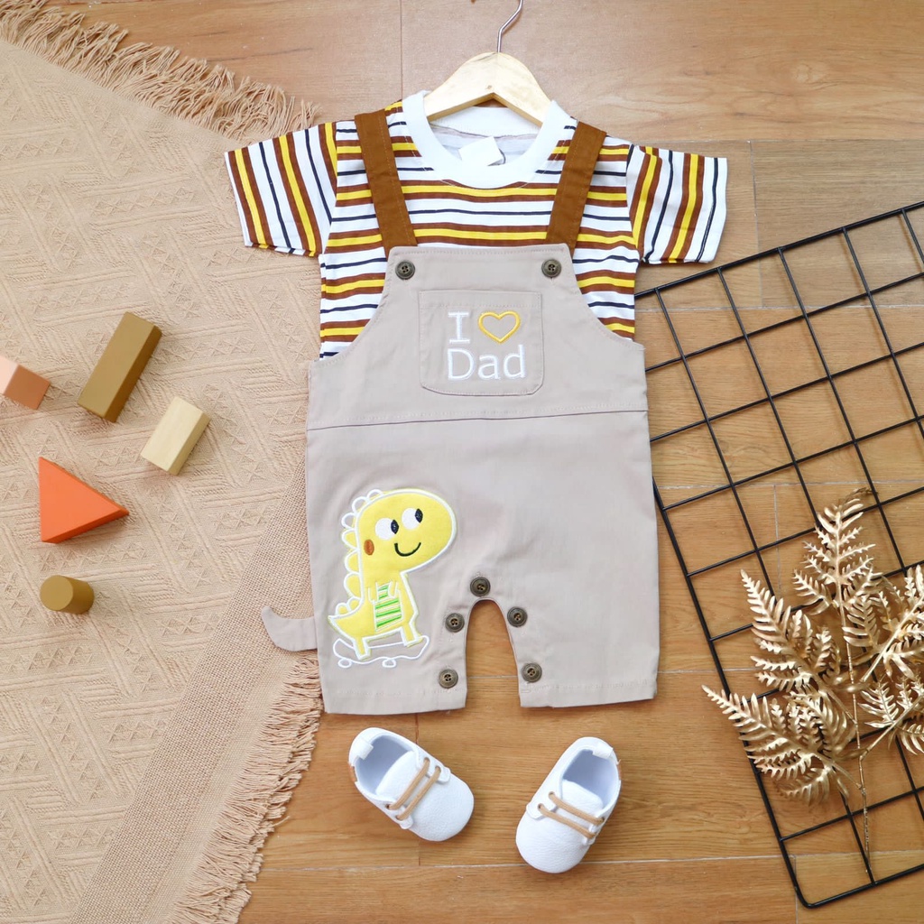 BARU! LIK002 - 2in1 Overall fashion bayi cowok laki-laki baju kodok Pergi Jalan Casual