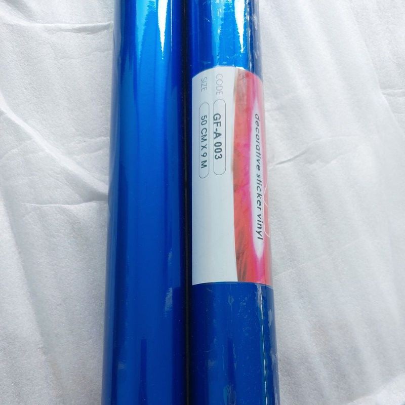 Stiker Skotlet metalik glosy biru lebar 50cm