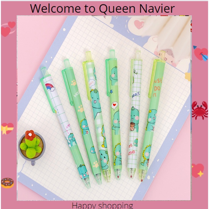 

QN - Pulpen gel cetek green dino lucu