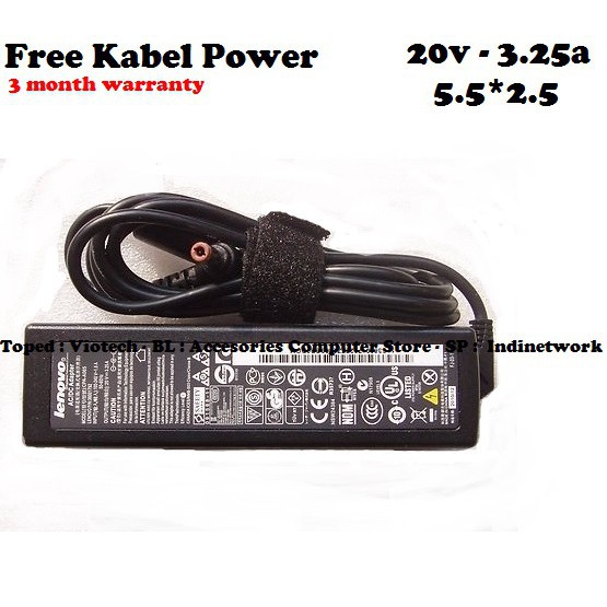 ORI Adaptor Charger Lenovo B470 G460 G560 Z570 20V 3.25A STD