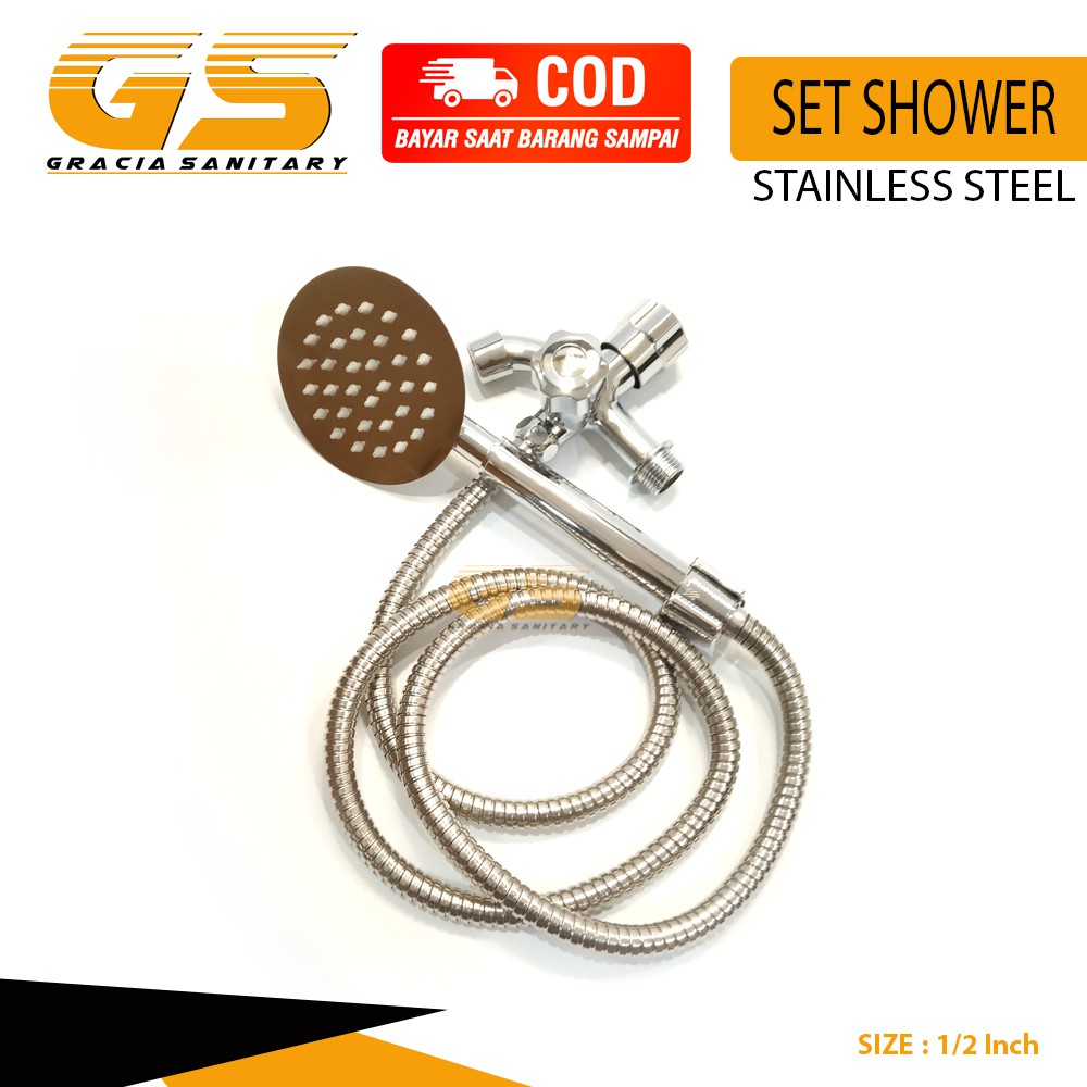 Shower SET Kran cabang shower Kamar Mandi GRATIS VLOKRING Pipa 1/2 inch Untuk 3/4 Inch