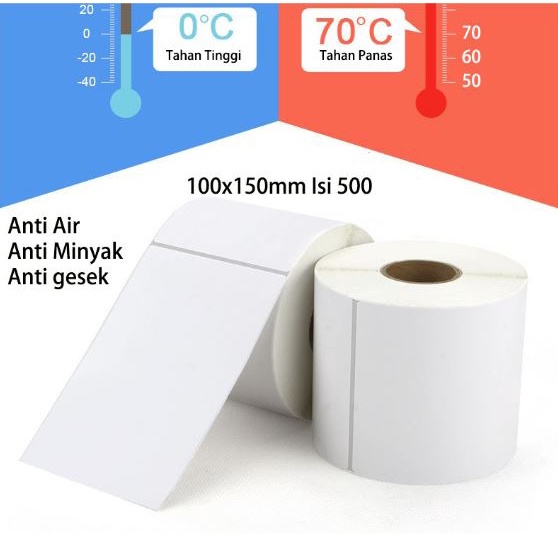 Label Thermal 100x150 ukuran A6 500 biji / kertas sticker Thermal 100 x 150 TERMURAH / Supplier label Thermal / kertas thermal tumpuk / refill thermal printer / isi thermal printer / kertas thermal gulung / Kertas Label Pengiriman / stiker label online