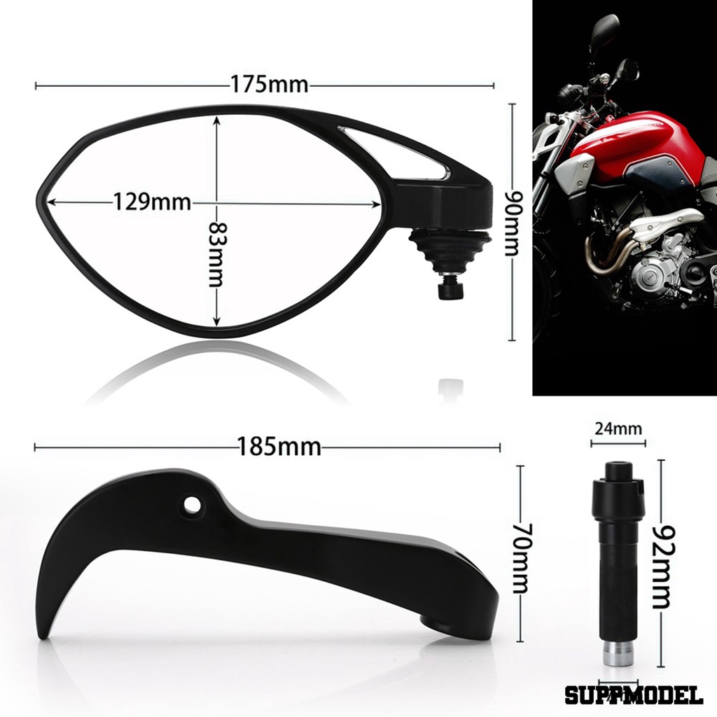 SPM Side Mirror Easy Installation Compact 22mm Motorcycle Rear View Mirror for Yamaha MT07 R3 R25