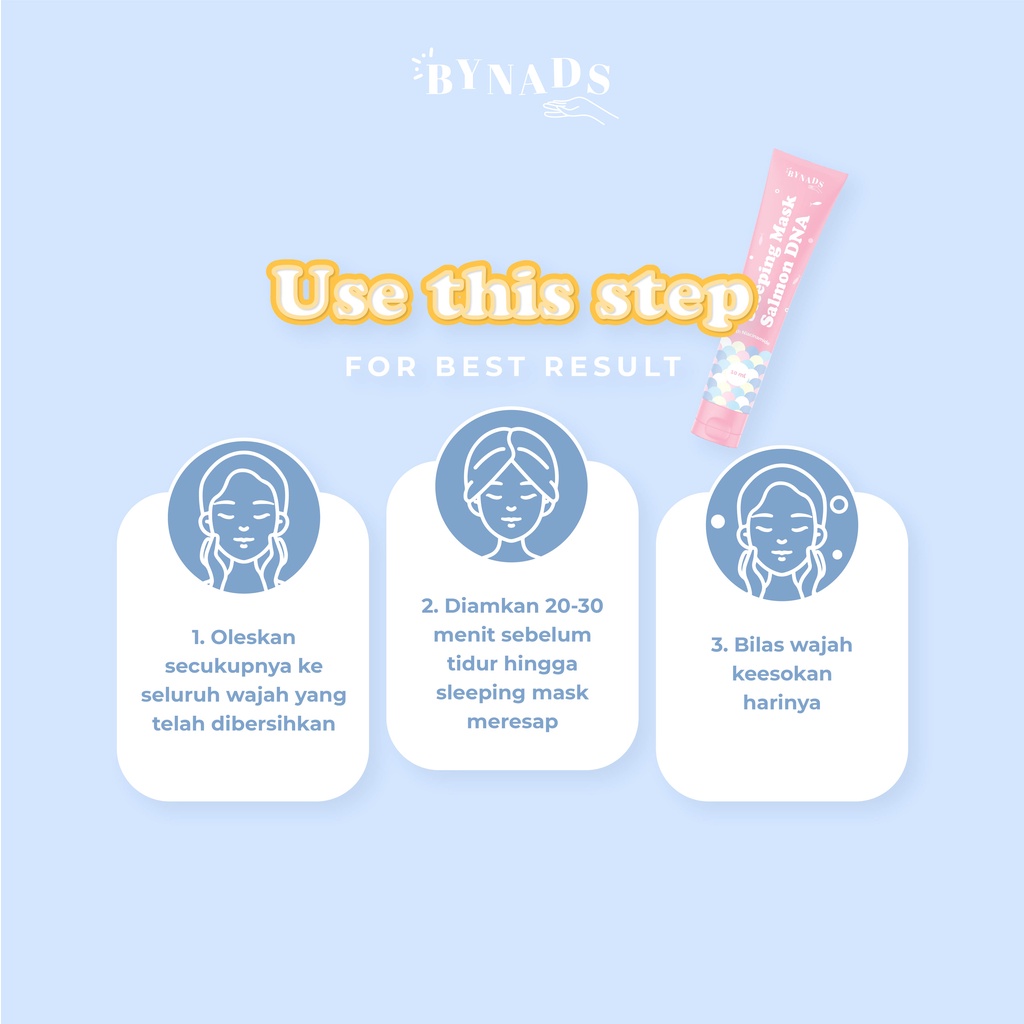 BYNADS SLEEPING MASK SALMON DNA BPOM APPROVED 3 IN 1 MASKER MOISTURIZER SLEEPING MASK BYNADS