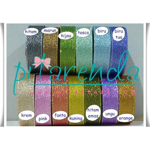 

Pegl-01 : Pita Metalik / Glitter Warna 1 Inch (Per Rol)