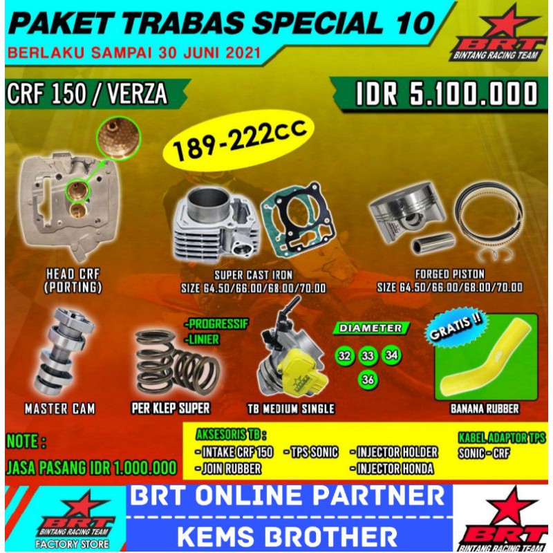 PAKET TRABAS SPECIAL 10 CRF BRT