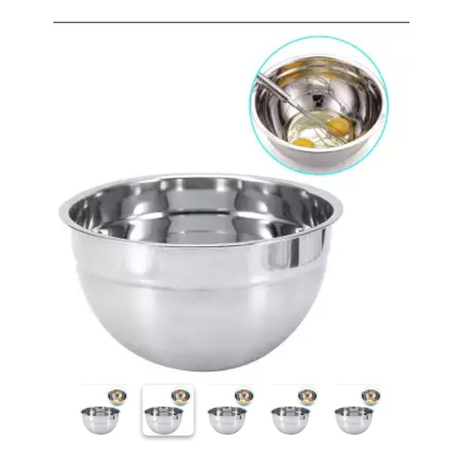 Mixing Bowl Stainless Steel 26CM TEBAL - Baskom stainless 26cm