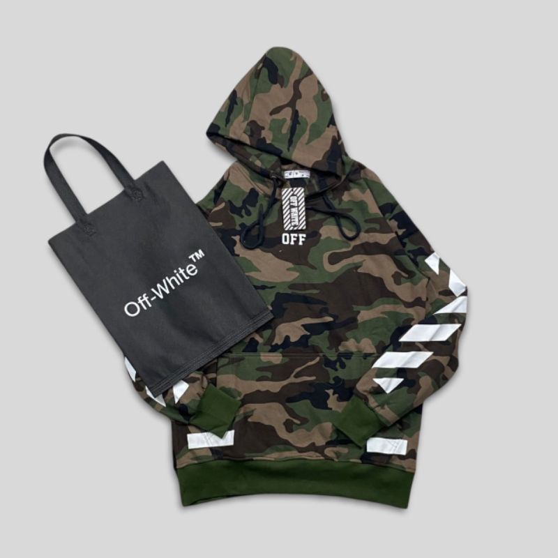 HOODIE OFF WHITE CAMO FREE TOTEBAG OFF WHITE | JAKET OFF WHITE FULL TAG LABEL MIRROR PREMIUM