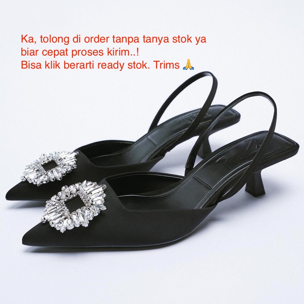TMZ455 3CM SEPATU WANITA HEELS ZARA EMBELLISHED