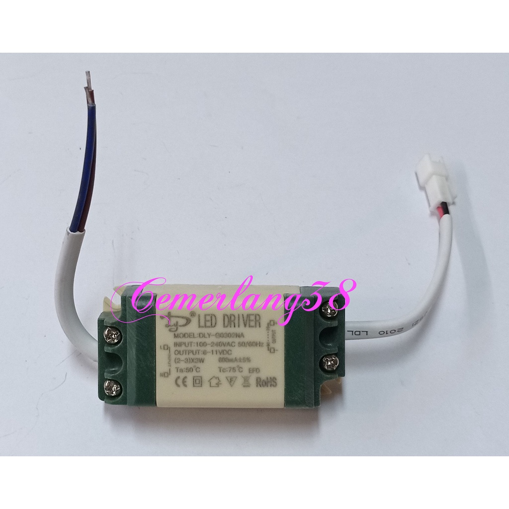 LED Driver 2-3x3 Watt 600 mA Casing Plastik