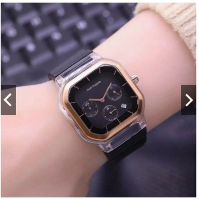 (SS) JAM TANGAN WANITA CASE KOTAK STRAP RUBBER CRONO TIGA OFF HP-35